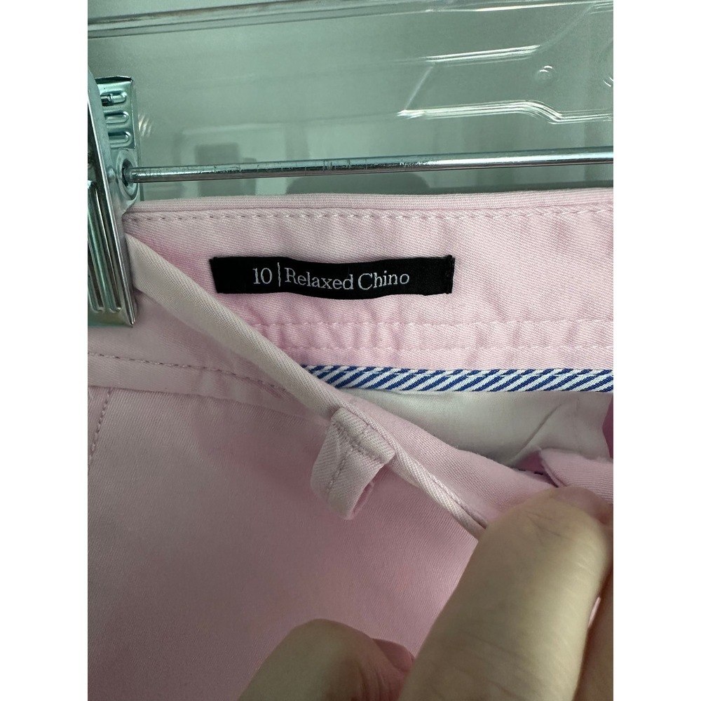 Talbots Relaxed Chino Pants Women's 10 Pink Button Front Pockets Solid Preppy - Picture 3 of 8